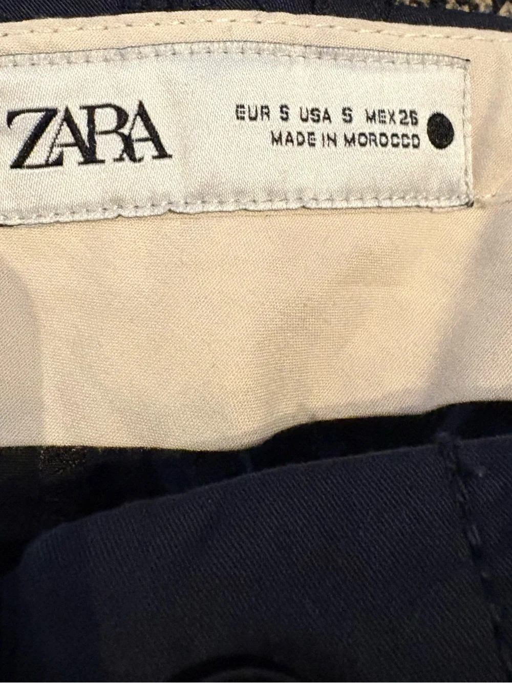 Zara Men's Navy Pleated Chinos